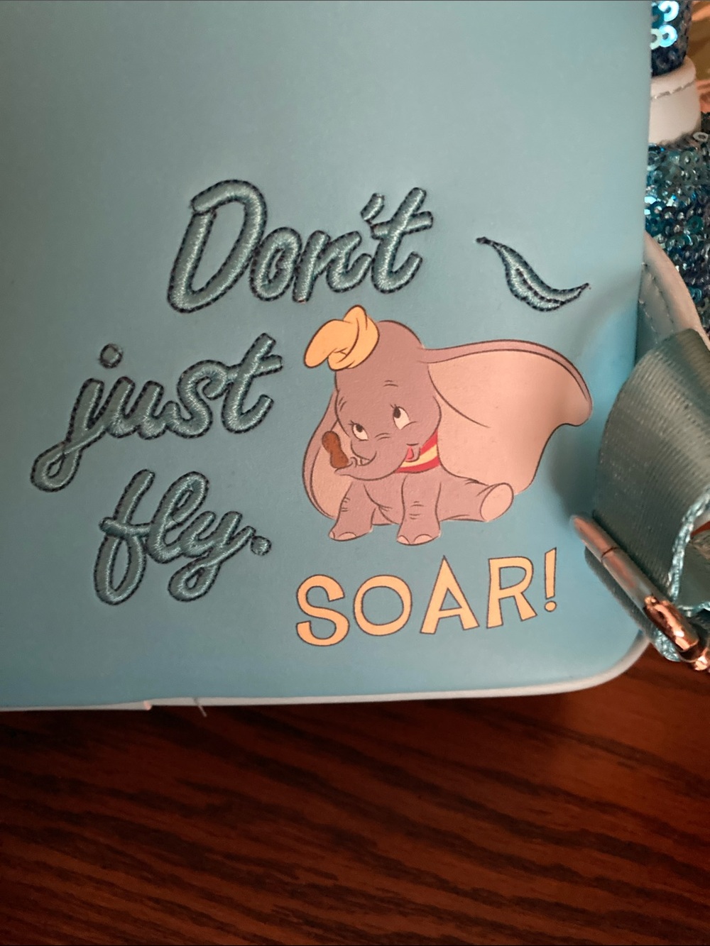 Loungefly + Disney Blue Sequin Dumbo “Soar” Backpack - Picture 6 of 12